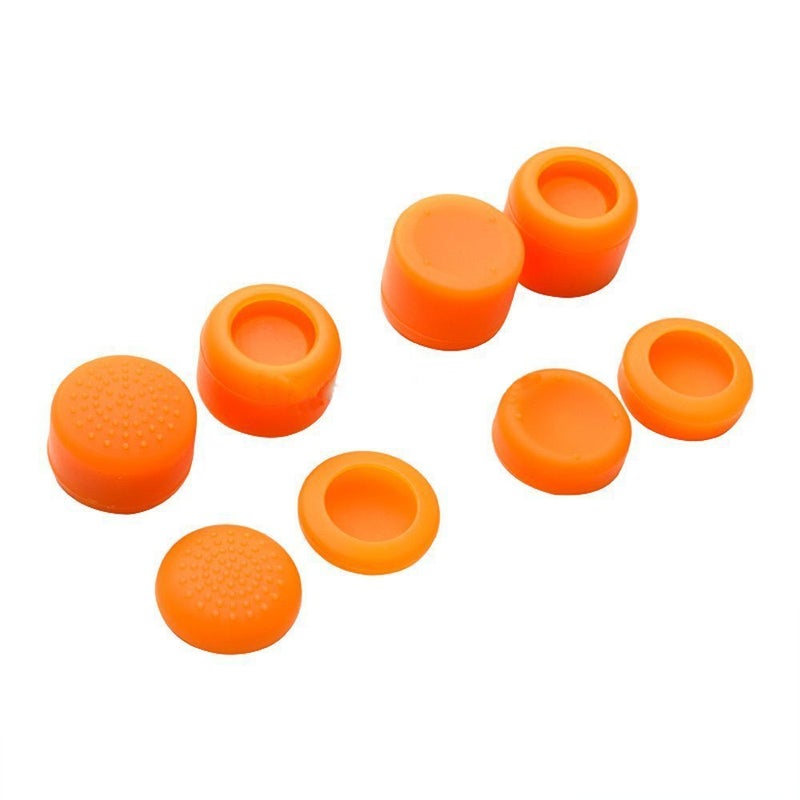 Ambertown Pack of 8 pcs Analog Controller Gamepad Raised Antislip Thumb Stick Grips Thumbsticks Joystick Cap Cover for PS5, PS4, PS3, Switch Pro, Xbox one, Xbox 360, Wii U, PS2 Controller (Orange) - Image 2